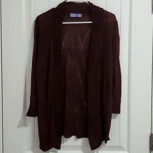 Laura Scott dark brown ladies cardigan,  size medium